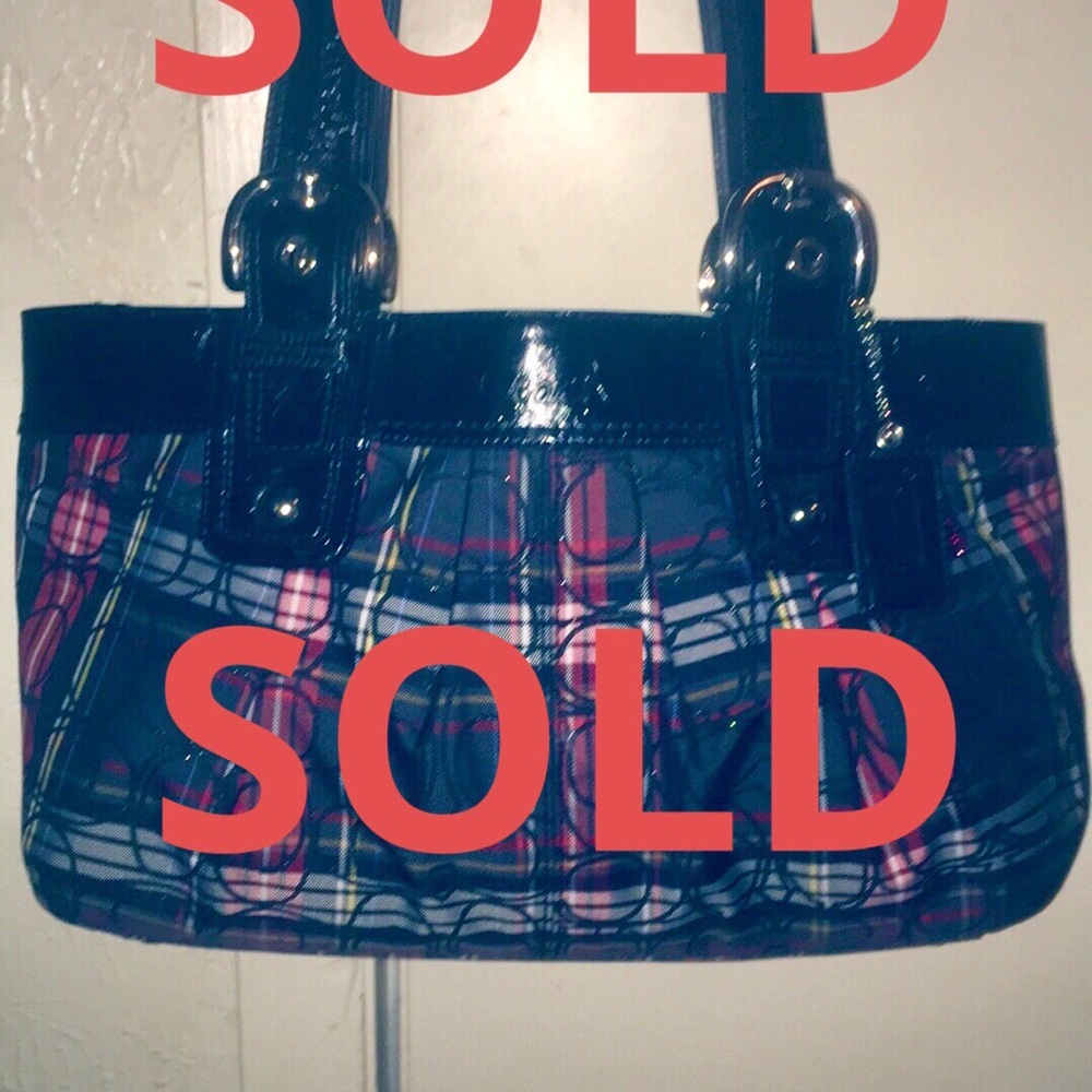 Coach plaid poppy handbag